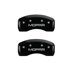 MGP 4 Caliper Covers Engraved Front & Rear MOPAR Black finish silver ch