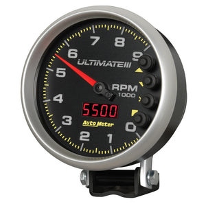 Autometer 5 inch Ultimate III Playback Tachometer 9000 RPM - Black