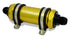 Fuelab 828 In-Line Fuel Filter Long -12AN In/Out 100 Micron Stainless - Gold