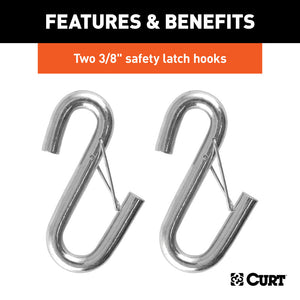 Curt 43-7/8in Safety Cables w/2 Snap Hooks (3500lbs Vinyl-Coated 2-Pack)