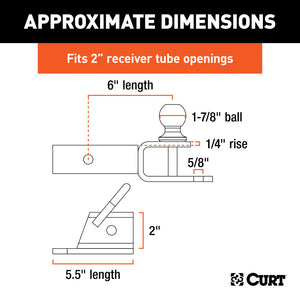 Curt ATV Towing Starter Kit w/2in Shank & 1-7/8in Trailer Ball