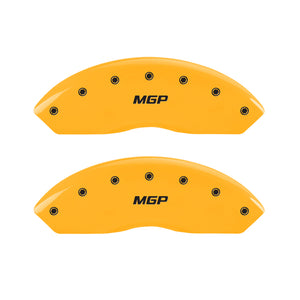 MGP 4 Caliper Covers Engraved Front & Rear MGP Yellow Finish Black Char 1998 Ford Expedition