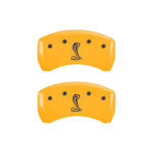 MGP Rear set 2 Caliper Covers Engraved Rear Snake Yellow finish black ch