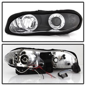 Spyder Chevy Camaro 98-02 Projector Headlights LED Halo LED Blk - Low H1 PRO-YD-CCAM98-HL-BK