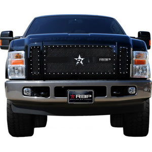 RBP RX-3 Series Studded Frame 3pc. Grille 08-10 Ford Super Duty F250/F350 (Except Harley Ed) - Black