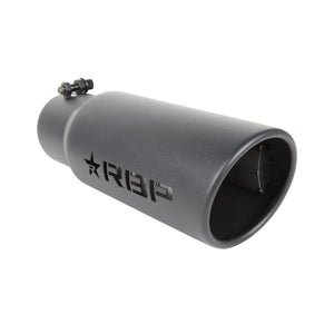 RBP RX-7 High Heat Textured Exhaust Tip Inlet 3.5in. / Outlet 4.5in. / Length 12in. - Black