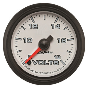 Autometer Pro-Cycle Gauge Voltmeter 2 1/16in 18V Digital Stepper Motor White