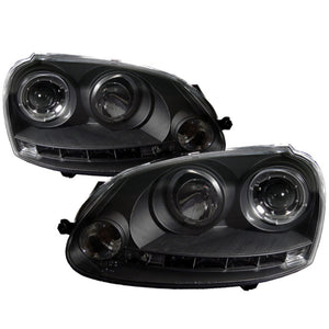 Spyder Volkswagen GTI 06-09/Jetta 06-09 Halogen Model Only - LED Halo DRL Black PRO-YD-VG06-HL-BK