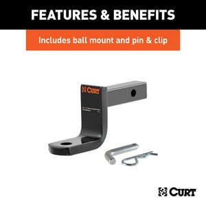 Curt 92-00 Honda Civic Class 1 Trailer Hitch w/1-1/4in Ball Mount BOXED