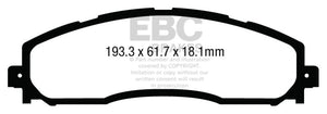 EBC 13+ Ford F250 (inc Super Duty) 6.2 (2WD) Greenstuff Rear Brake Pads