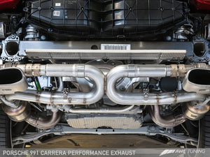 AWE Tuning 991 Carrera Performance Exhaust - Use Stock Tips