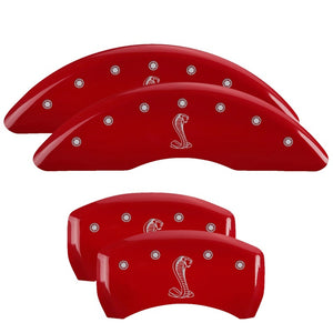 MGP 4 Caliper Covers Engraved Front & Rear Tiffany Snake Red finish silver ch