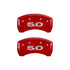 MGP Rear set 2 Caliper Covers Engraved Rear Cobra Red finish silver ch