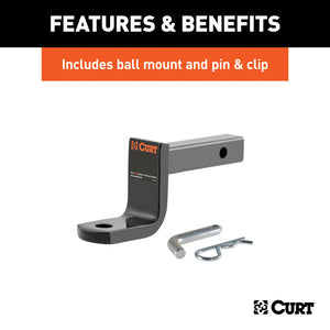 Curt 17-18 Chrysler Pacifica Class 1 Trailer Hitch w/Pin & Clip Old-Style Ball Mount BOXED