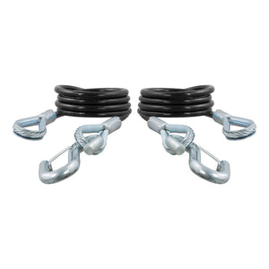 Curt 43-7/8in Safety Cables w/2 Snap Hooks (3500lbs Vinyl-Coated 2-Pack)