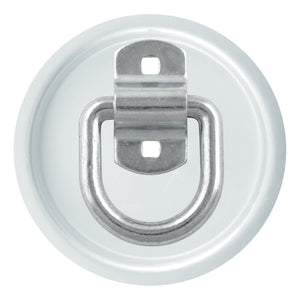 Curt 3in x 3in Surface-Mounted Tie-Down D-Ring (3600lbs Clear Zinc)