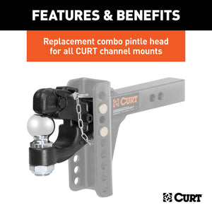 Curt Replacement Channel Mount Ball & Pintle Combination (2in Ball 10000lbs)