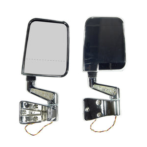 Rugged Ridge 87-02 Jeep Wrangler YJ/TJ Chrome Dual Focus Door Mirror Kit w/ LED Signal