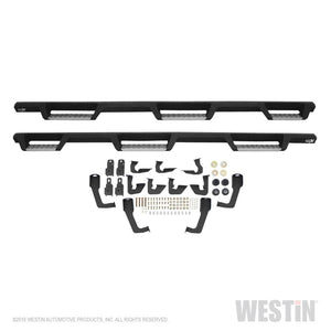 Westin/HDX 07-19 Chevrolet Silverado 2500 8ft Drop Wheel to Wheel Nerf Step Bars - Textured Black