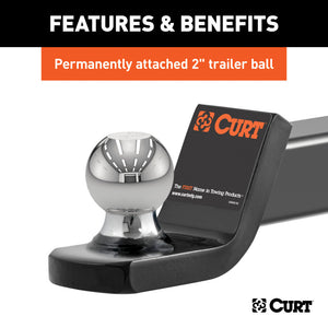 Curt Fusion Ball Mount w/2in Ball (2in Shank 7500lbs 2in Drop)