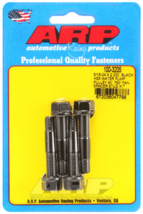 ARP 5/16-24 X 2.000 Black Hex Water Pump Pulley w/ .750in Fan Spacer Stud Kit