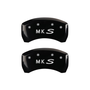 MGP 4 Caliper Covers Engraved Front Lincoln Engraved Rear MKS Black finish silver ch