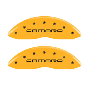 MGP 4 Caliper Covers Engraved Front Camaro Rear Z28 Yellow Finish Black Char 2000 Chevy Camaro