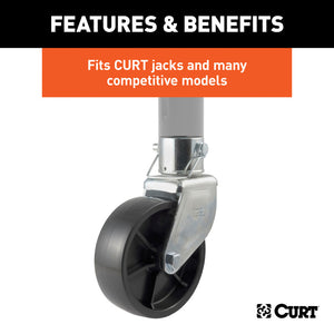 Curt 6in Jack Caster (Fits 2in Tube 2000lbs Packaged)