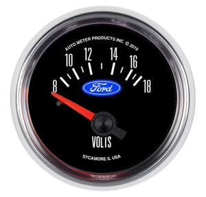 Autometer Ford 2-1/16in. 18V Electric Voltmeter Gauge