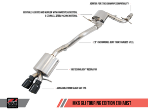 AWE Tuning Mk6 GLI 2.0T - Mk6 Jetta 1.8T Touring Edition Exhaust - Polished Silver Tips