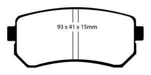 EBC 09-12 Hyundai Elantra 2.0 Touring Yellowstuff Rear Brake Pads