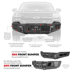 Go Rhino 14-15 Chevrolet Silverado 1500 BR6 Front Bumper Replacement