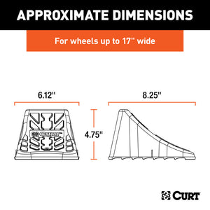 Curt Wheel Chock Set (Up to 17in Wide Wheels)