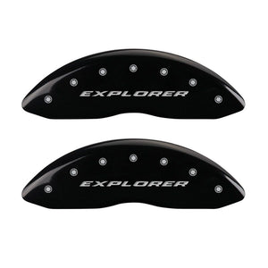 MGP 4 Caliper Covers Engraved Front & Rear Explorer Black finish silver ch