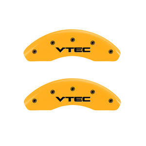 MGP 4 Caliper Covers Engraved Front & Rear Vtech Yellow finish black ch