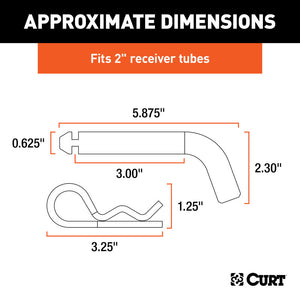 Curt 5/8in Hitch Pin w/Groove (2in Receiver Zinc Packaged)