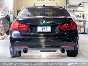 AWE Tuning BMW F3X 335i/435i Touring Edition Axle-Back Exhaust - Chrome Silver Tips (102mm)