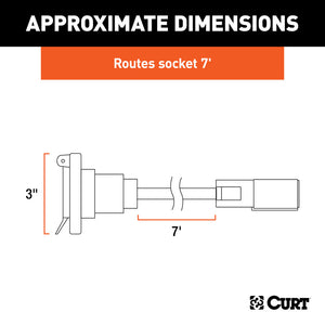 Curt 7ft Original Equipment Wiring Extension (Routes 7-Way RV Blade to Truck Bed)