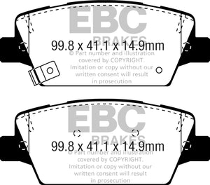 EBC 2017+ Kia Cadenza 3.3L Ultimax2 Rear Brake Pads