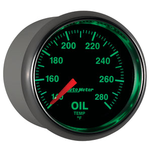 Autometer GS Series 2-1/16in Oil Temperature Gauge 140-280 Degrees Electric Full Sweep