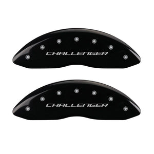 MGP 4 Caliper Covers Engraved Front & Rear Block/Challenger Black finish silver ch