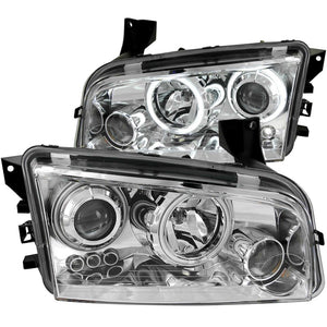 ANZO 2006-2010 Dodge Charger Projector Headlights w/ Halo Chrome (CCFL)