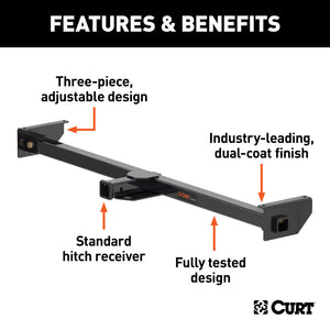 Curt Adjustable RV Trailer Hitch 2in Receiver (Up to 66in Frames) BOXED