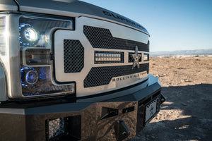 RBP RX-3 Midnight Edition Black LED Bar Grille (Studded) 17 Ford Spr Duty F250/F350 w/o Front Camera