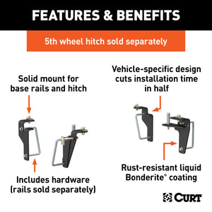 Curt 13-19 Ram 3500 Custom 5th Wheel Brackets