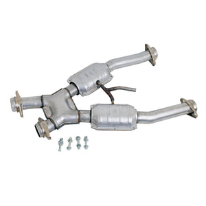 BBK 94-95 Mustang 5.0 Short Mid X Pipe With Catalytic Converters 2-1/2 For BBK Long Tube Headers