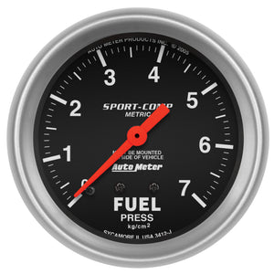 Autometer Sport-Comp 2 5/8in 0-7 Kg/Cm2 Mechanical Fuel Pressure Gauge