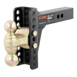 Curt Adjustable Channel Mount w/Dual Ball (2in Shank 14000lbs 6in Drop)