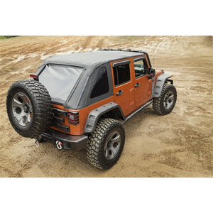 Rugged Ridge Bowless Soft Top Black Diamond 4-Door 07-18 Jeep Wrangler JK