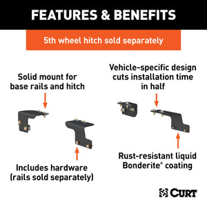 Curt 07-13 Toyota Tundra Custom 5th Wheel Brackets